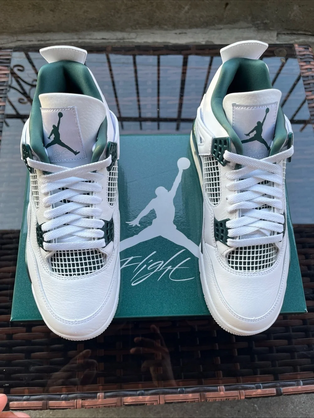 Nike Air Jordan 4 Retro ‘Oxidized Green’ White FQ8138-103 Men’s 8.5